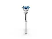 Round 5 Stone Engagement Ring Setting for a Fancy Blue Lab-Grown Diamond | Sterling Silver