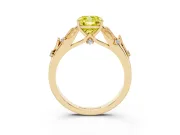 Cushion Cut Leaf Engagement Ring Setting for a Fancy Yellow Lab-Grown Diamond | Yellow Gold