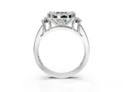 Cushion Cut Halo Engagement Ring Setting for a Fancy Green Lab-Grown Diamond | Graduated Channel Band | Platinum