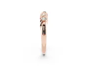 Round Diamond Eternity Band Set in Rose gold with Twist Prong Setting