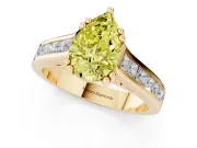 Pear-Shaped Channel Engagement Ring Setting for a Fancy Yellow Lab-Grown Diamond | Yellow Gold - Design NV-24671