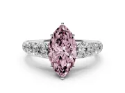 Marquise Graduated Side Stone Engagement Ring Setting for a Fancy Pink Lab-Grown Diamond | Flat Top Band | Platinum