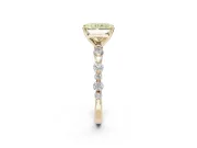 Radiant Cut Pavé Engagement Ring Setting for a Fancy Yellow Lab-Grown Diamond | Alternating Accents | Yellow Gold