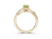 Emerald Cut Tapered Baguette Engagement Ring Setting for a Fancy Yellow Lab-Grown Diamond | Bar Set Sides | Yellow Gold