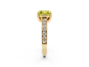 Asscher Cut Hidden Halo Engagement Ring Setting for a Fancy Yellow Lab-Grown Diamond | Milgrain Pave | Yellow Gold