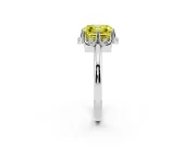 Asscher Cut Petal Halo Engagement Ring Setting for a Fancy Yellow Lab-Grown Diamond | Platinum