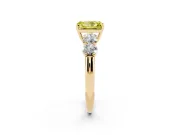 Radiant Cut Five Stone Engagement Ring Setting for a Fancy Yellow Lab-Grown Diamond | Plain Band | Yellow Gold