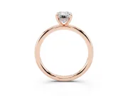 Emerald Cut Diamond Solitaire Ring Set in Rose gold with Thin Band and Prong Setting