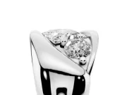 Princess Cut Diamond Channel-Set Crossover Ring Set in White gold
