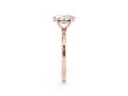 Oval Cut Diamond Solitaire Engagement Ring Set in Rose gold with Thin Band and Prong Setting