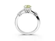 Oval Tapered Baguette Engagement Ring Setting for a Fancy Yellow Lab-Grown Diamond | Sterling Silver