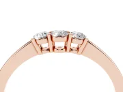 Round Diamond Three-Stone Tension Band Set in Rose gold with Prong Setting