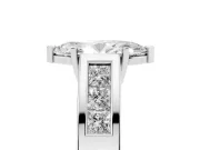 Marquise Channel-Set Engagement Ring Setting | Princess Side Stones | Platinum