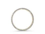 Round Lab-Grown Diamond Thin Eternity Circle Pendant Necklace | Shared Prongs | Yellow Gold