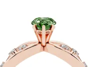 Pear-Shaped Loop Engagement Ring Setting for a Fancy Green Lab-Grown Diamond | Rose Gold