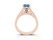 Cushion Cut Channel Engagement Ring Setting for a Fancy Blue Lab-Grown Diamond | Rose Gold - Design NV-24671