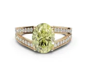 Oval Split Shank Pavé Engagement Ring Setting for a Fancy Yellow Lab-Grown Diamond | Yellow Gold