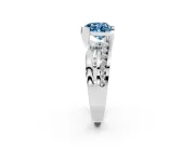Heart-Shaped Graduated Bypass Engagement Ring Setting for a Fancy Blue Lab-Grown Diamond | Platinum