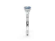 Cushion Cut Tapered Baguette Engagement Ring Setting for a Fancy Blue Lab-Grown Diamond | Platinum