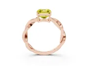 Asscher Cut Twisted Pavé Solitaire Engagement Ring Setting for a Fancy Yellow Lab-Grown Diamond | Rose Gold