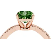 Cushion Cut Twisted Engagement Ring Setting for a Fancy Green Lab-Grown Diamond | Beaded Twist | Rose Gold