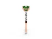Princess Cut Baguette Side Stone Engagement Ring Setting for a Fancy Green Lab-Grown Diamond | Rose Gold