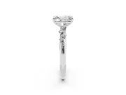 Radiant Cut Diamond Cluster Solitaire Ring Set in Platinum with Prong Setting