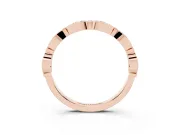 Round Lab-Grown Diamond Half Eternity Wedding Band | Linked Marquise Frames | Rose Gold