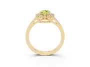 Marquise Scalloped Halo Engagement Ring Setting for a Fancy Yellow Lab-Grown Diamond | Yellow Gold
