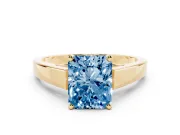 Radiant Cut Solitaire Engagement Ring Setting for a Fancy Blue Lab-Grown Diamond | Yellow Gold