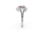 Pear-Shaped Halo Engagement Ring Setting for a Fancy Pink Lab-Grown Diamond | White Gold - Design NV-24799