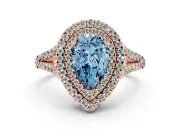 Pear-Shaped Halo Engagement Ring Setting for a Fancy Blue Lab-Grown Diamond | Rose Gold - Design NV-24799