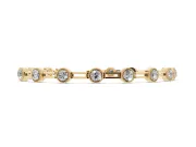 Round Lab-Grown Diamond Milgrain Bezel Tennis Bracelet | Open Link Band | Yellow Gold