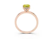 Radiant Cut Engagement Ring Setting for a Fancy Yellow Lab-Grown Diamond | Hidden Halo | Rose Gold