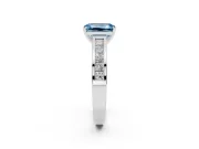 Emerald Cut Channel Engagement Ring Setting for a Fancy Blue Lab-Grown Diamond | Platinum