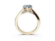 Heart-Shaped Pavé Solitaire Engagement Ring Setting for a Fancy Blue Lab-Grown Diamond | Crossover Gallery | Yellow Gold