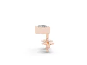 Princess Cut Lab-Grown Diamond Square Bezel Stud Earrings | Stepped Rim | Rose Gold