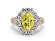 Oval Large Accent Halo Engagement Ring Setting for a Fancy Yellow Lab-Grown Diamond | Rose Gold