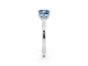 Fancy Blue Princess Cut Diamond Solitaire Ring Set in Platinum with Cathedral Band and Prong Setting