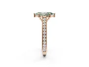 Marquise Vintage Engraved Pavé Engagement Ring Setting for a Fancy Green Lab-Grown Diamond | Milgrain Edges | Rose Gold