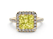Princess Cut Raised Halo Engagement Ring Setting for a Fancy Yellow Lab-Grown Diamond | Yellow Gold