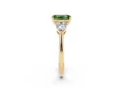 Emerald Cut 3-Stone Engagement Ring Setting for a Fancy Green Lab-Grown Diamond | Yellow Gold