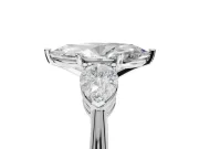 Marquise Three-Stone Engagement Ring Setting | Pear Side Stones | White Gold