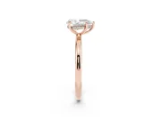 Pear Cut Diamond Solitaire Ring Set in Rose gold with Thin Band and Prong Setting