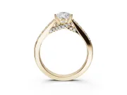 Pear-Shaped Pavé Solitaire Engagement Ring Setting | Crossover Gallery | Yellow Gold