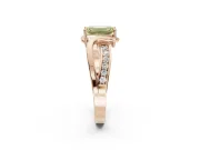 Emerald Cut Bypass Solitaire Engagement Ring Setting for a Fancy Yellow Lab-Grown Diamond | Pavé Strands | Rose Gold