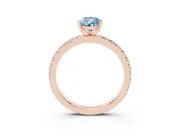 Pear-Shaped Pavé Solitaire Engagement Ring Setting for a Fancy Blue Lab-Grown Diamond | Rose Gold