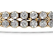 Round Lab-Grown Diamond Double Row Tennis Bracelet | Aligned Rows | Yellow Gold