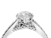 Marquise Pavé Solitaire Engagement Ring Setting | Crossover Gallery | Sterling Silver