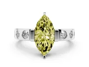 Marquise Tension Style Engagement Ring Setting for a Fancy Yellow Lab-Grown Diamond | Sterling Silver